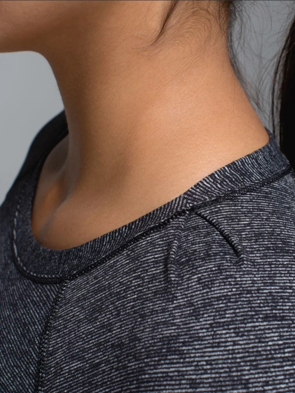 Lululemon Race Your Pace Long Sleeve Wee Stripe Black Heathered Black Size 2